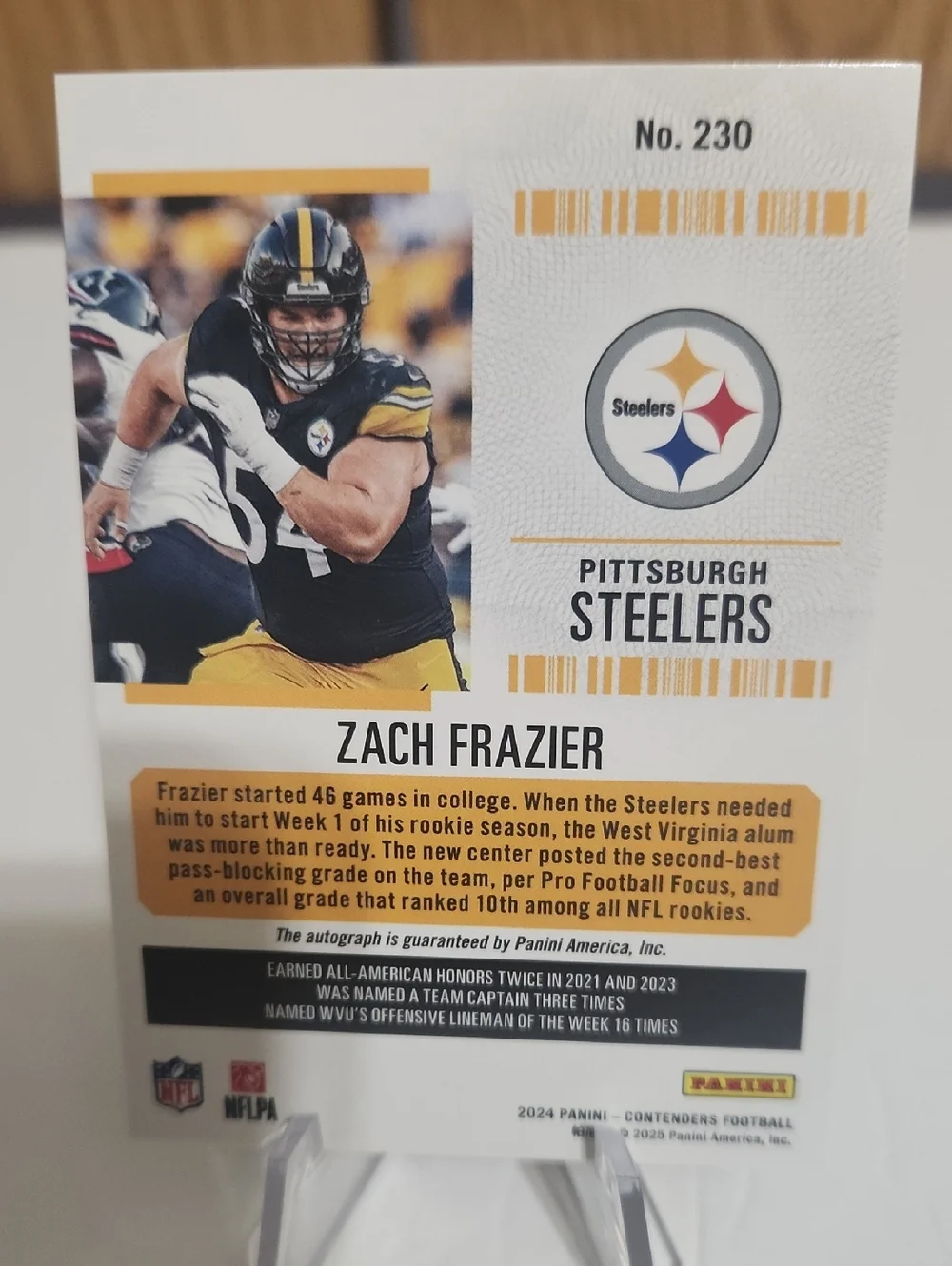 2024 Contenders Zach Frazier Rookie Ticket Green Auto (RC) Steelers #230 SP